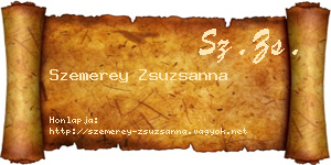Szemerey Zsuzsanna névjegykártya